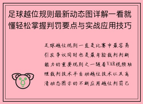 足球越位规则最新动态图详解一看就懂轻松掌握判罚要点与实战应用技巧